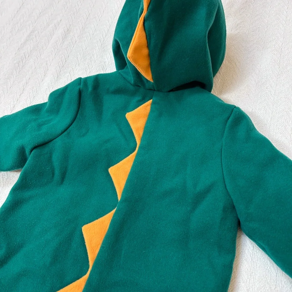 CAT AND JACK 18mo Green Dinosaur Pea Coat Jacket Costume - cute - hooded dino - Picture 8 of 8